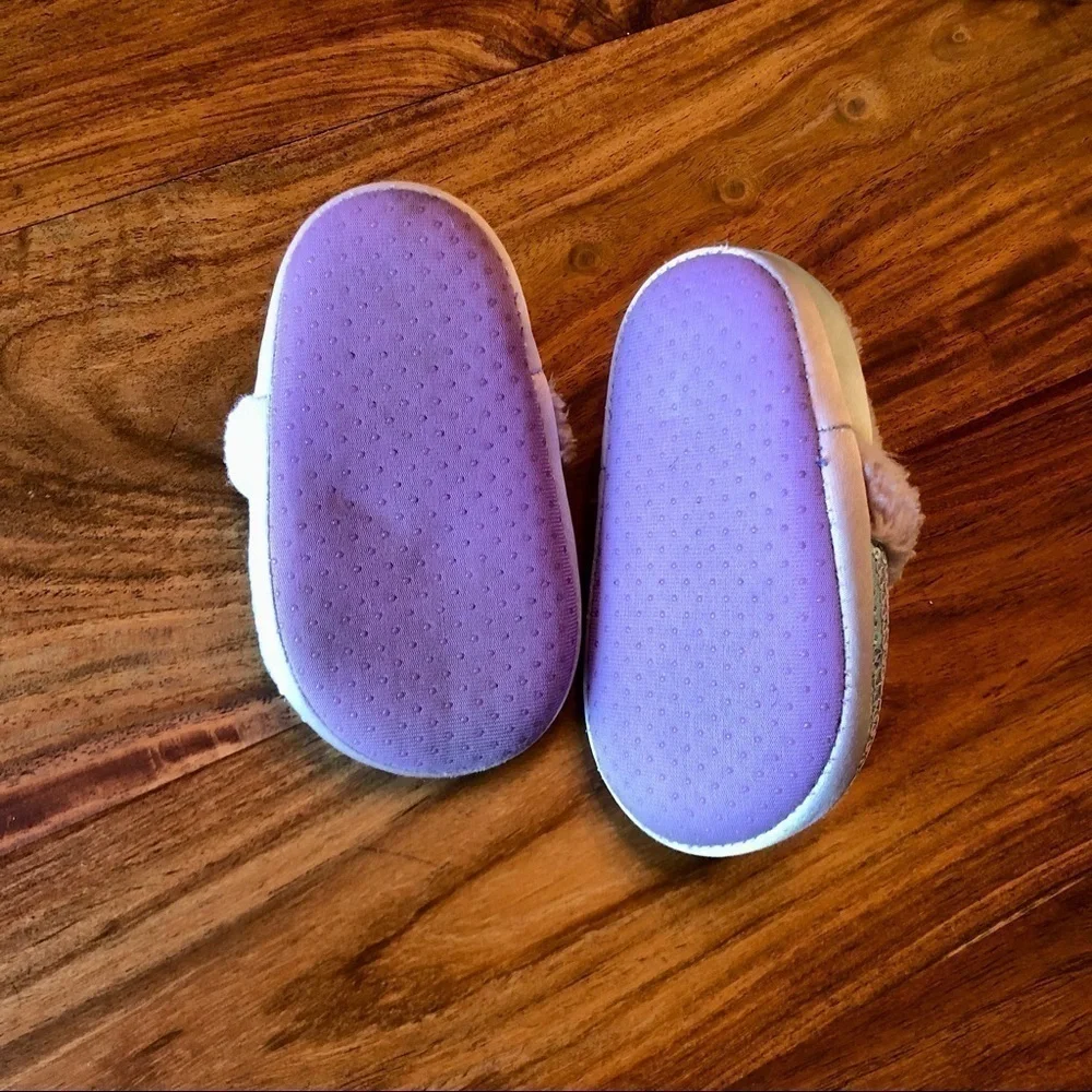 Disney Frozen Sequin Fuzzy Toddler Slippers